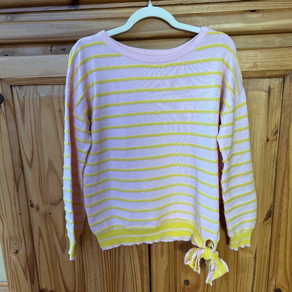 bishop + young Sweaters - Anthropologie Bishop + Young Sweater Yellow and Pink Stripe 100 % Cotton Women S